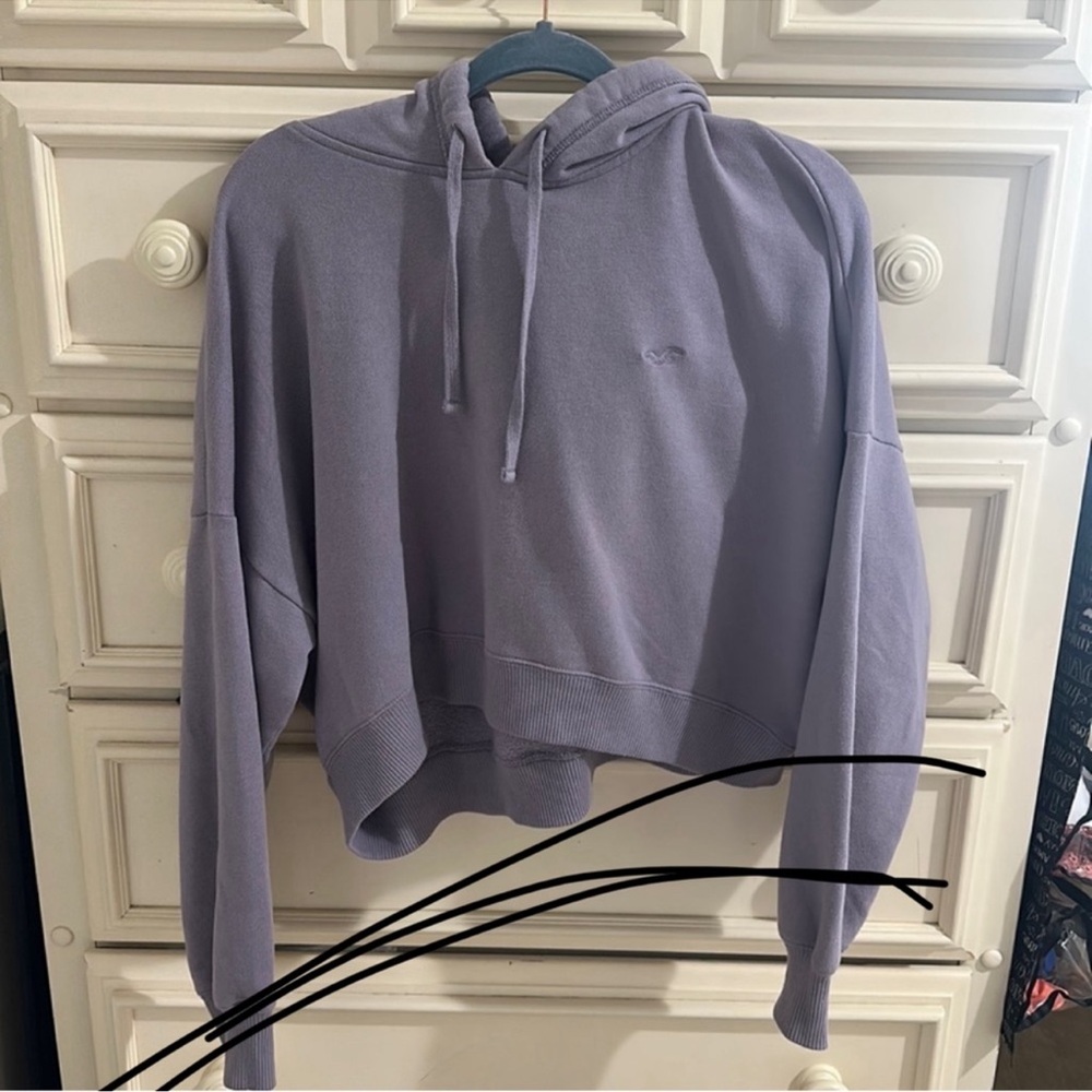 Hollister Lavender Cropped Hoodie